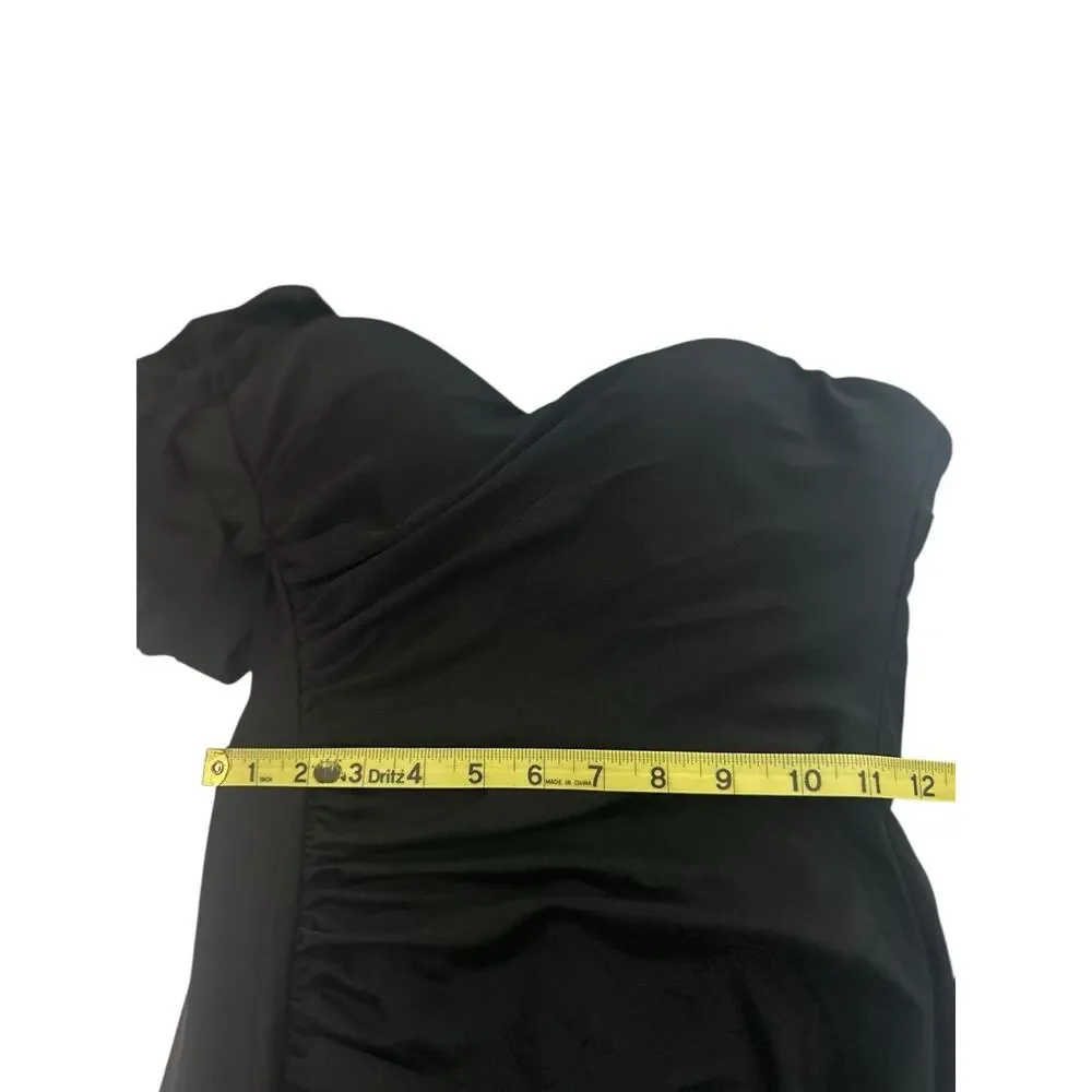 NWT Cinderella Divine Asymmetrical Neckline Bodycon Slit Black Dress Gown 2 - Picture 12 of 12